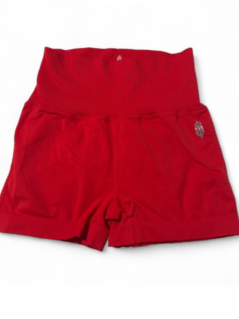 Free People Red High-Waist Bike Shorts
